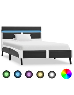 Giroletto con LED senza Materasso Grigio in Similpelle 90x200cm