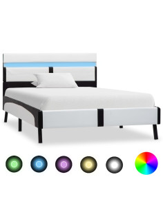 Giroletto con LED Bianco e Nero in Similpelle 90x200 cm