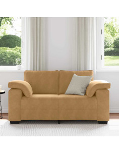 Divano Divanetto Marrone 120 cm in Velluto 2