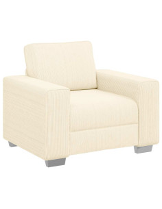 Divano Sedia Crema 60 cm Tessuto di Velluto a Coste