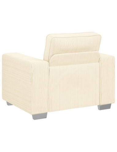 Divano Sedia Crema 60 cm Tessuto di Velluto a Coste