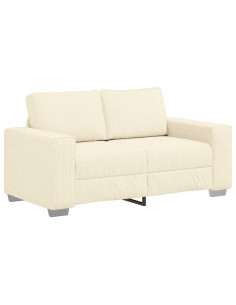 Divano Divanetto Crema 120 cm Tessuto di Velluto a Coste