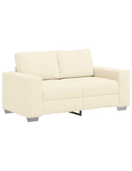Divano Divanetto Crema 120 cm Tessuto di Velluto a Coste