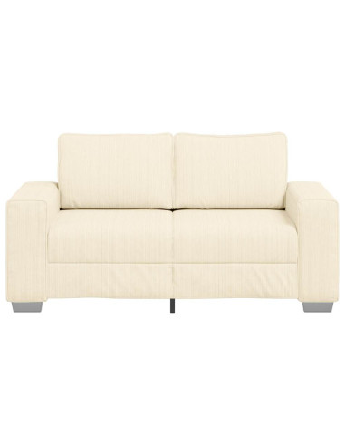 Divano Divanetto Crema 120 cm Tessuto di Velluto a Coste