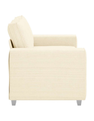 Divano Divanetto Crema 120 cm Tessuto di Velluto a Coste