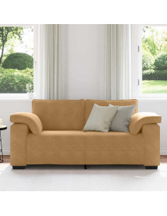 Divano Divanetto Marrone 140 cm in Velluto 2