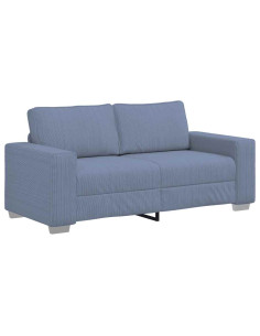 Divano Divanetto Blu 140 cm Tessuto di Velluto a Coste