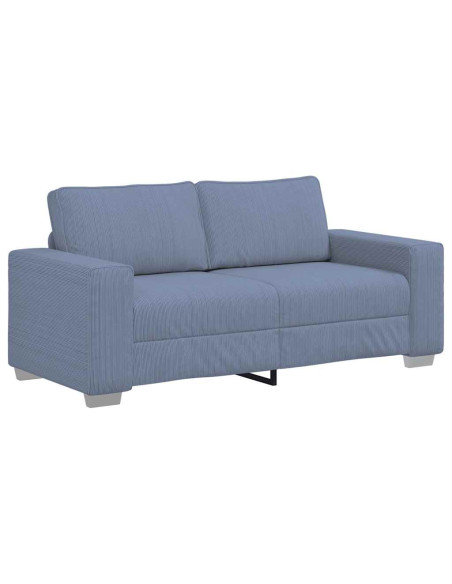 Divano Divanetto Blu 140 cm Tessuto di Velluto a Coste