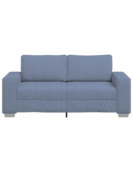 Divano Divanetto Blu 140 cm Tessuto di Velluto a Coste