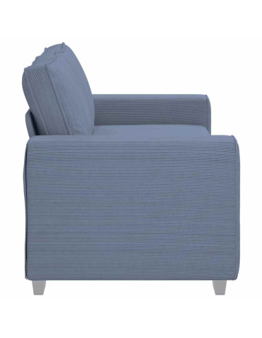 Divano Divanetto Blu 140 cm Tessuto di Velluto a Coste