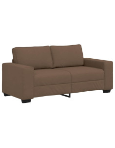 Divano a 2 Posti Marrone 140 cm in Tessuto