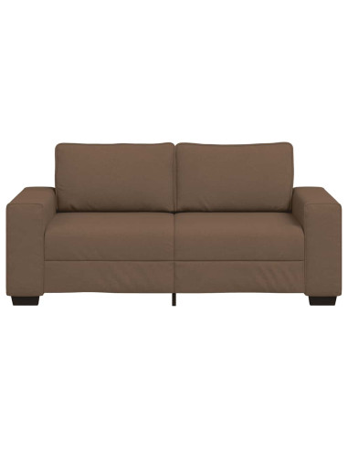 Divano a 2 Posti Marrone 140 cm in Tessuto
