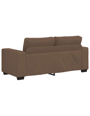 Divano a 2 Posti Marrone 140 cm in Tessuto