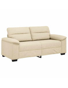 Divano a 2 Posti Crema 140 cm in Tessuto