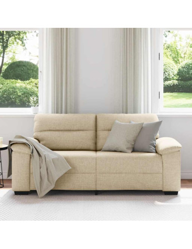 Divano a 2 Posti Crema 140 cm in Tessuto