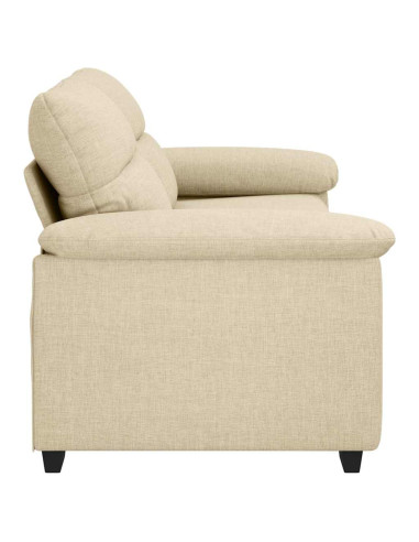 Divano a 2 Posti Crema 140 cm in Tessuto