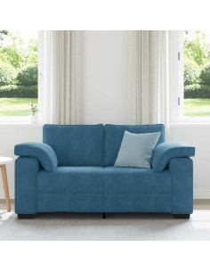 Divano Divanetto Blu 120 cm in Velluto 2
