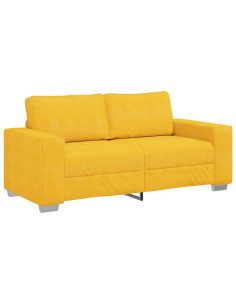 Divano Divanetto Giallo Chiaro 140cm Tessuto di Velluto a Coste