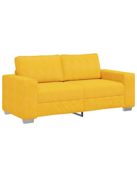 Divano Divanetto Giallo Chiaro 140cm Tessuto di Velluto a Coste
