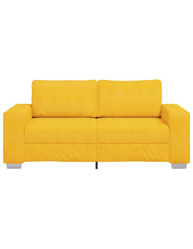 Divano Divanetto Giallo Chiaro 140cm Tessuto di Velluto a Coste