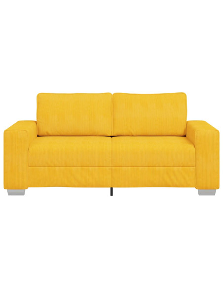 Divano Divanetto Giallo Chiaro 140cm Tessuto di Velluto a Coste
