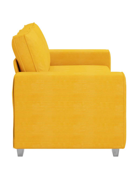 Divano Divanetto Giallo Chiaro 140cm Tessuto di Velluto a Coste