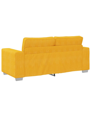 Divano Divanetto Giallo Chiaro 140cm Tessuto di Velluto a Coste