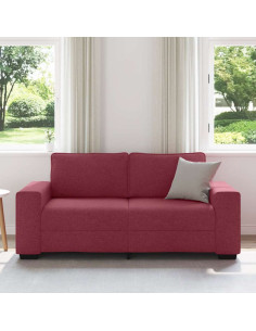 Divano a 2 Posti Rosso Vino 140 cm in Tessuto 2