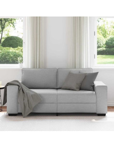 Divano a 2 Posti Grigio Nuvola 140 cm in Tessuto 2