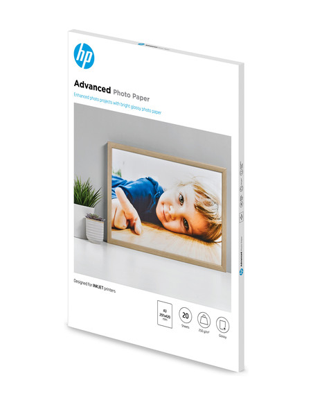 HP Carta fotografica Advanced, lucida, 250 g/m2, A3 (297 x 420 mm), 20 fogli