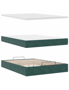 Struttura Letto Pouf con Materassi 140x190 cm in Velluto