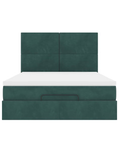 Struttura Letto Pouf con Materassi 140x190 cm in Velluto 2