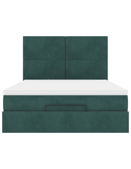 Struttura Letto Pouf con Materassi 140x190 cm in Velluto