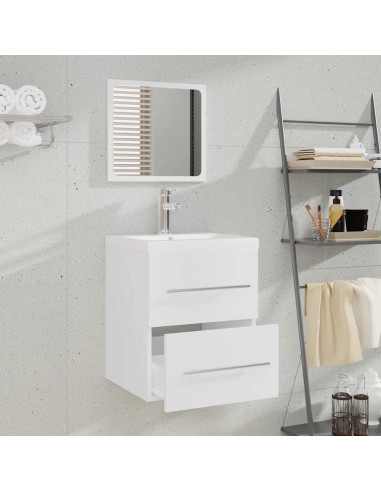 Mobile da Bagno con Specchio Bianco 41x38,5x48 cm