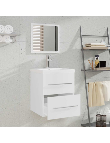 Mobile da Bagno con Specchio Bianco 41x38,5x48 cm