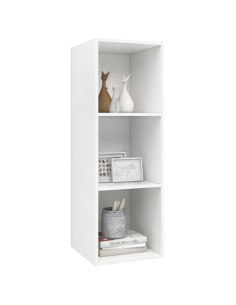 Mobile TV da Parete Bianco 37x37x107 cm in Legno Multistrato 2