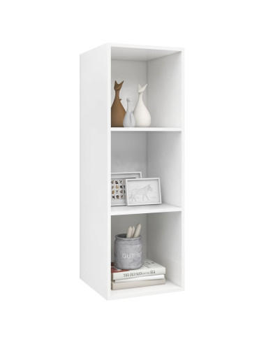 Mobile TV da Parete Bianco 37x37x107 cm in Legno Multistrato