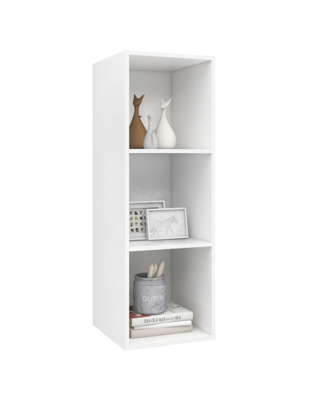 Mobile TV da Parete Bianco 37x37x107 cm in Legno Multistrato