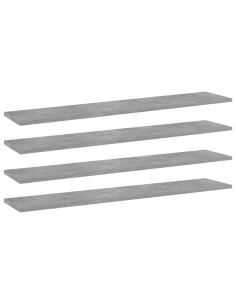 Ripiani Libreria 4pz Grigio Cemento 100x20x1,5cm Multistrato