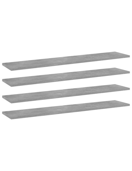Ripiani Libreria 4pz Grigio Cemento 100x20x1,5cm Multistrato