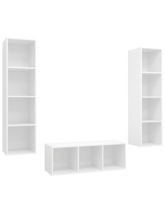 Set Mobile TV 3 pz Bianco in Truciolato