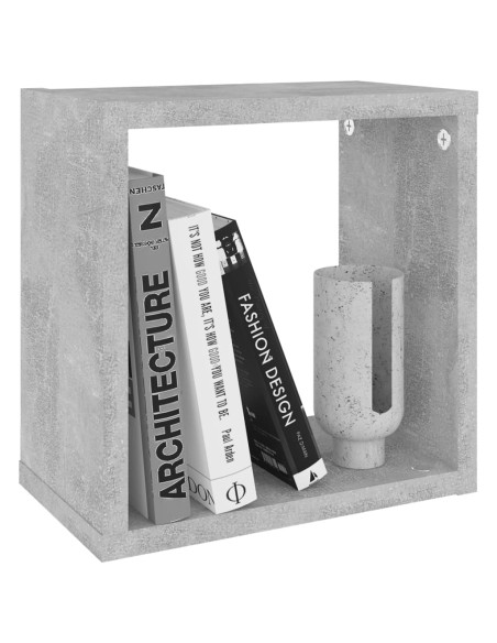 Mensole Parete a Cubo 4 pz Grigio Cemento 26x15x26 cm