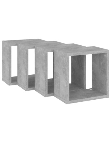 Mensole Parete a Cubo 4 pz Grigio Cemento 26x15x26 cm