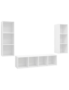 Set Mobile TV 3 pz Bianco in Truciolato