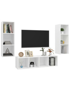 Set Mobile TV 3 pz Bianco in Truciolato 2