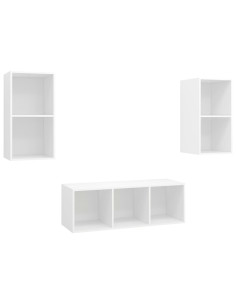 Set Mobile TV 3 pz Bianco in Truciolato