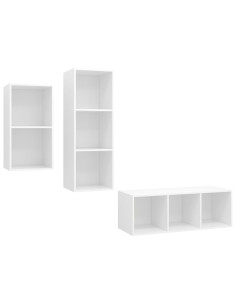 Set Mobile TV 3 pz Bianco in Truciolato