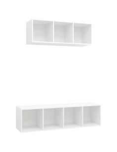 Set Mobile TV 2 pz Bianco in Truciolato