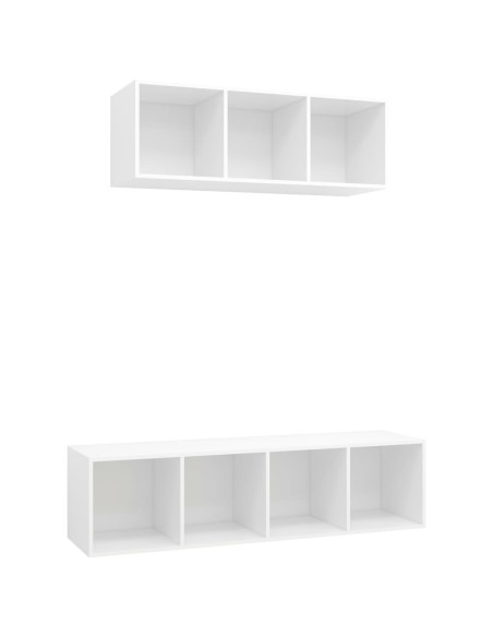Set Mobile TV 2 pz Bianco in Truciolato
