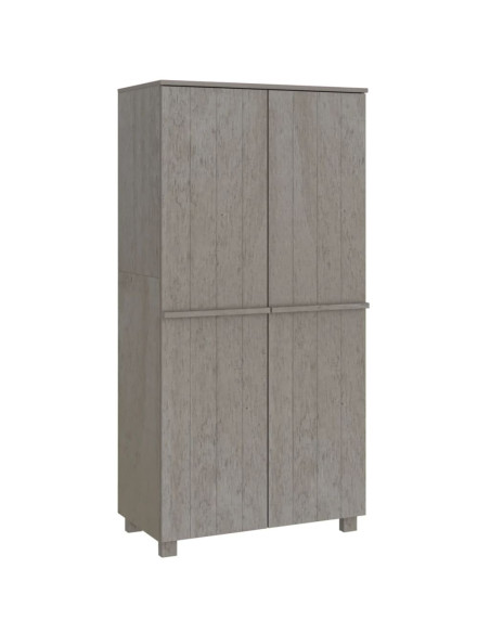 Armadio HAMAR Grigio Chiaro 89x50x180 cm Legno Massello di Pino